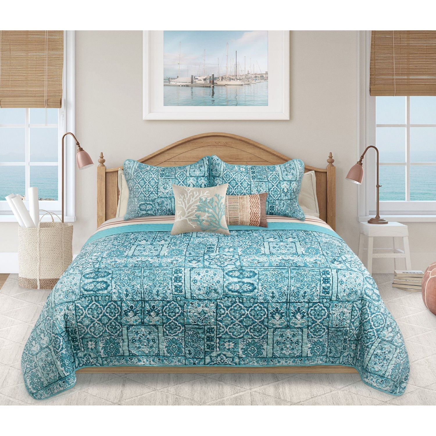 Quilt Bedding Set Woven 3 Piece Set Double/Queen Lisbon 