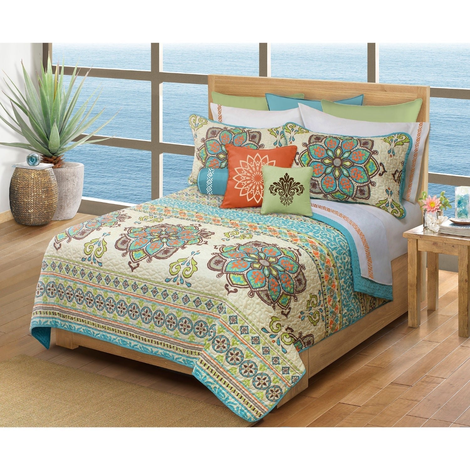 Quilt Bedding Set Woven 3 Piece Set Double/Queen Majorca 