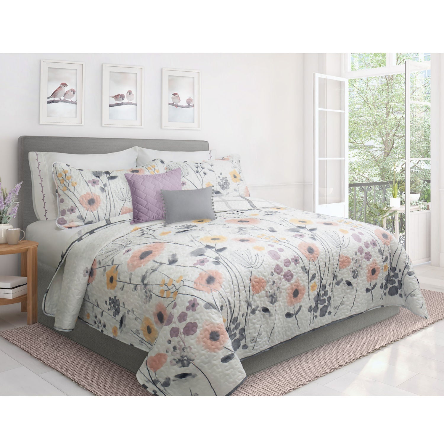 Quilt Bedding Set Woven 3 Piece Set Double/Queen Mirabelle 