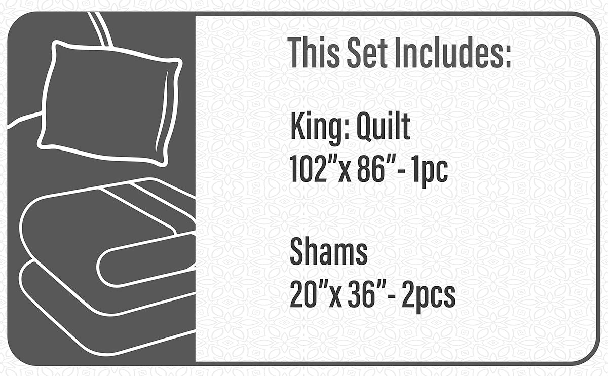 Quilt Bedding Set Woven 3 Piece Set King Transitions Dream Blue