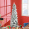 HOMCOM 7ft Pencil Flocked Artificial Christmas Tree – 800 Branch Tips, Auto-Open, Steel Base, Green
