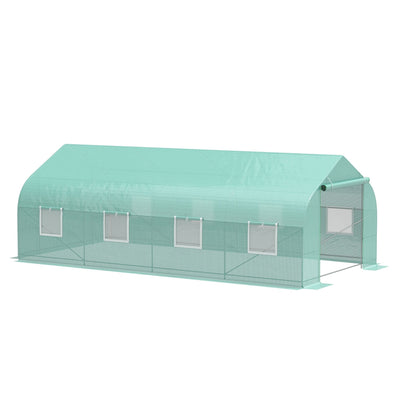 Outsunny 20'x10'x7' Walk-In Steeple Greenhouse Outdoor Backyard Plant Seed Growth Tunnel Warm House Green 