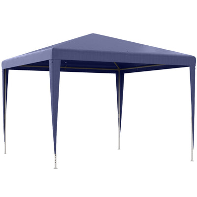 Outsunny 10x10ft Party Tent Portable Gazebo, Folding Garden Canopy Event Shelter Outdoor Sunshade Dark Blue 