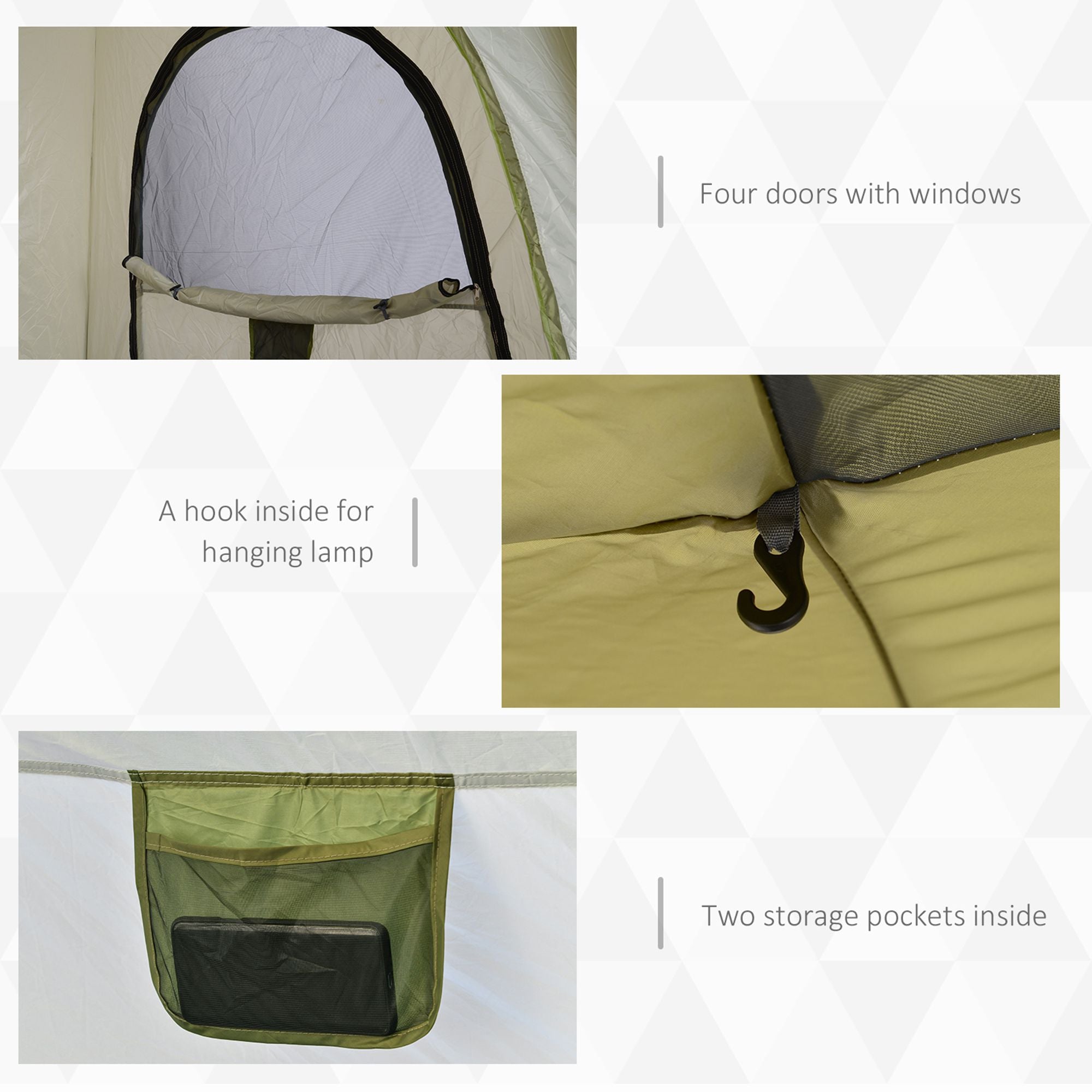 Outsunny Automatic Camping Tent Instant Outdoor Easy Pop Up Portable Backpacking Dome Shelter 4 Person Green 