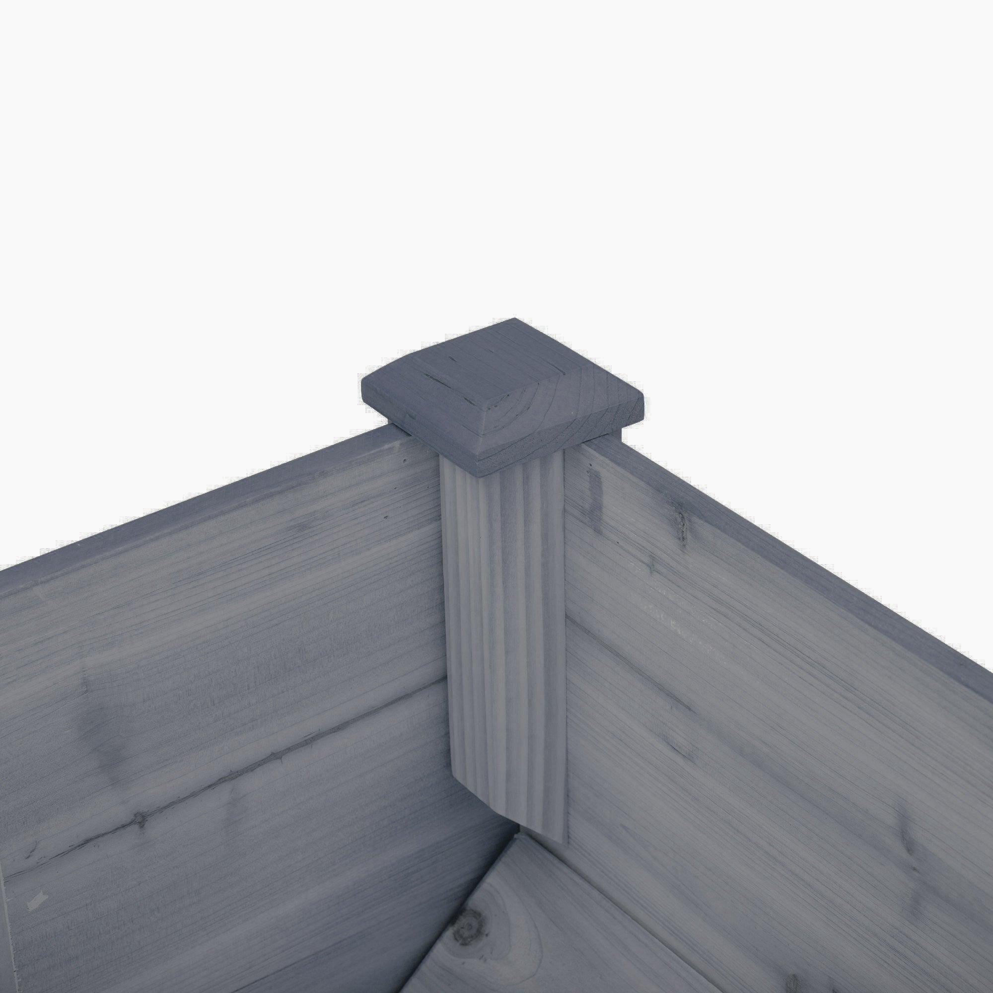 Outsunny Tall Wooden Plant Stand - Outdoor Raised Flower Bed Box with Hooks, 48"x24"x32", Grey 