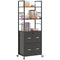 Mobile Filing Cabinet 2 Drawer File Cabinet with Key Adjustable Hanging Bar for Letter A4 and Legal Size Black