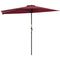 9ft Half Round Umbrella Outdoor Patio Garden Balcony Parasol Window Sun Shade w/ 5 Ribs Wine Red