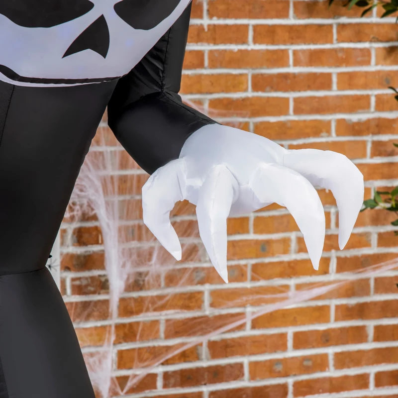 Outsunny 7ft Inflatable Halloween Ghost with Horns – LED Blow-Up Yard Display with Flame Effect 