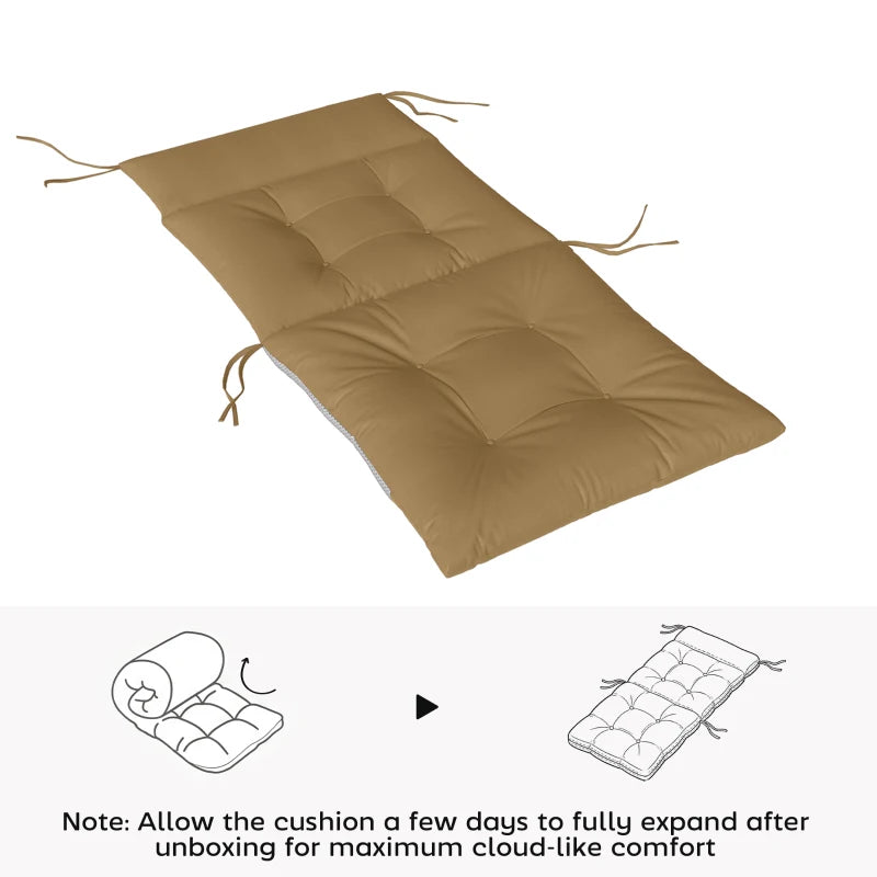 Patio Chair Cushions Set of 4, Waterproof Non-Slip Lounge Chair Cushions, 44"x21", Khaki