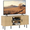 TV Stand Cabinet for TVs up to 55 Inches, TV Unit with Storage Shelves and Cabinets for Living Room, Oak Tone
