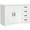 HOMCOM Modern Sideboard Storage Cabinet with Doors Cupboard and Drawers for Living Room Hallway Home Organization White
