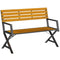 Outdoor Garden Bench, Patio Bench with Backrest and Armrests, 2-Person Garden Seating