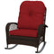 Outsunny Wicker Rattan Rocking Chair with Thick Cushions, Outdoor Patio Rocker for Garden Backyard Porch, Red