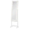 HOMCOM Lighted Jewelry Cabinet Mirrored Armoire Organizer Free Standing Storage for Necklaces Bracelets Rings Earrings Adjustable