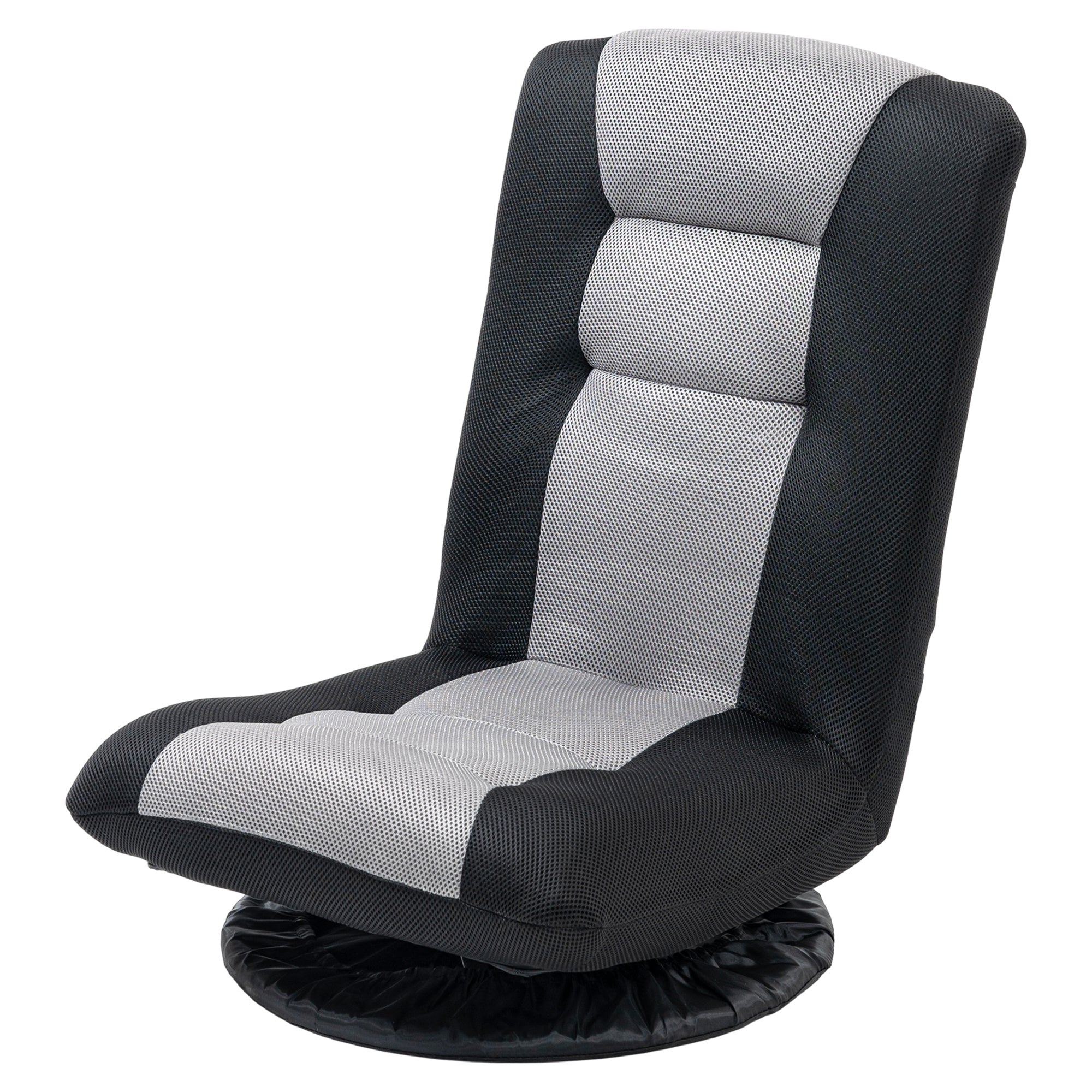 HOMCOM 360 Degree Swivel Gaming Chair Folding Floor for Adults Teens 6-Position Adjustable Lazy Sofa Black 