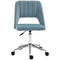 Mid Back Office Chair Velvet Fabric Swivel Scallop Shape Computer Desk Chair, Sky Blue