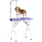 Foldable Pet Grooming Table for Dogs Cats with Adjustable Arm, Non-slip Surface, Purple