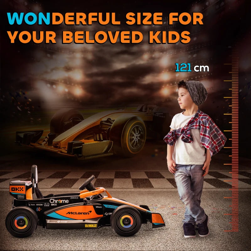 Qaba 12V Electric Car for Kids with Suspension, Music, MP3, Remote Control for 3-5 Years, Orange