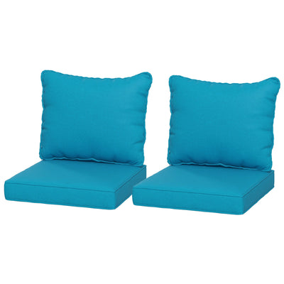 Outsunny 4-Piece Green Patio Chair Cushion Set with Back Support, Indoor/Outdoor Comfort, Easy-Tie Attachments 