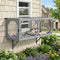 PawHut Wooden Outdoor Cat Tunnel Catio with 2 Access Doors, Wall or Floor Mount Extendable Pet Run