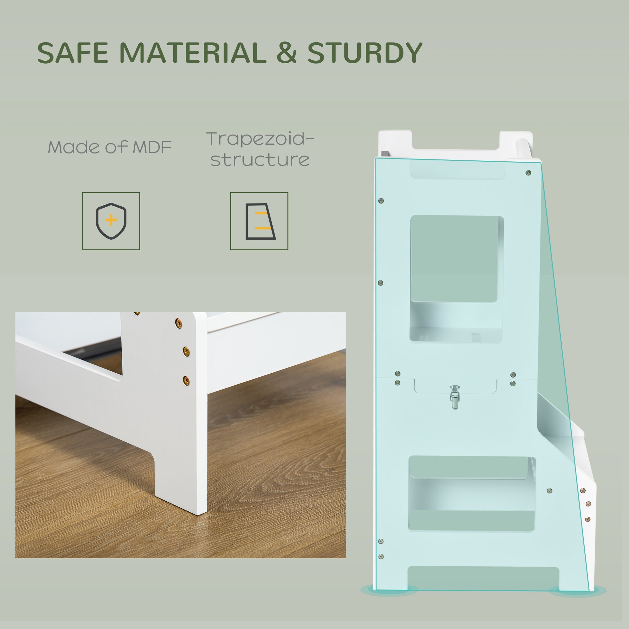 HOMCOM 2-in-1 Versatile Wonder: Convertible Kids Step Stool to Table & Chair Set, Playful White Finish for Learning & Fun 