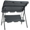 Outsunny 3-Seater Outdoor Porch Swing with Adjustable Canopy, Patio Swing Chair for Garden, Poolside, Backyard, Grey