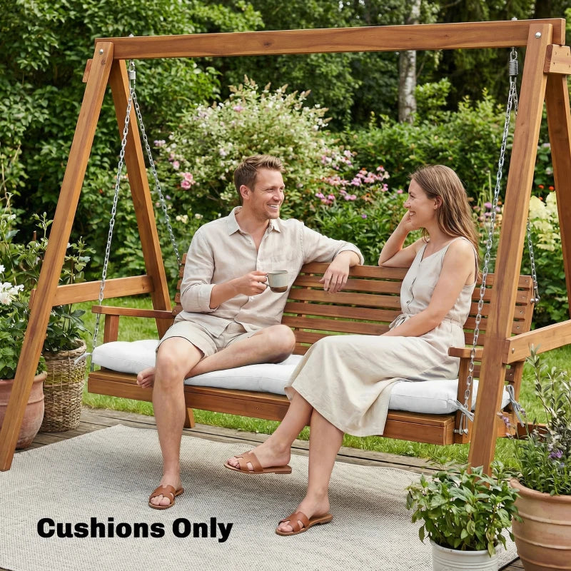 Patio Lounge Chair Cushion, UV50+ Chaise Lounge Chair Cushion with Securing Straps for Patio, 78 x 25.6 inch, Cream White