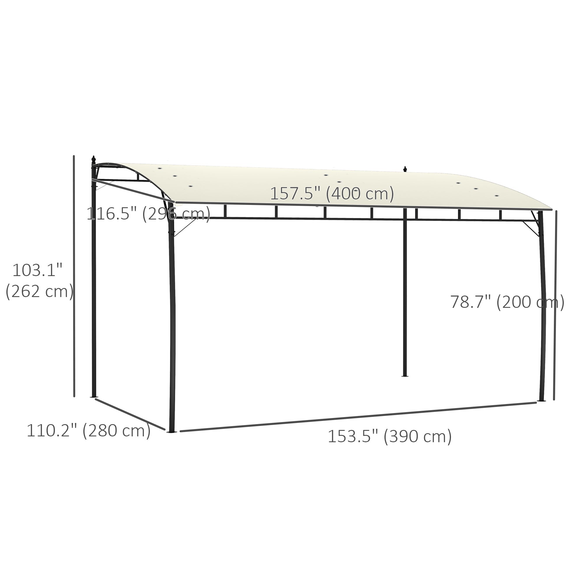 Outsunny 10' x 13' Outdoor Pergola with UV30+ Protection Canopy and Steel Frame for Porch, Patio, Deck, Backyard, Cream White 