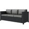 Outsunny Deluxe 3 Seat Rattan Wicker Sofa Garden Outdoor Patio Furniture with Cushion, Grey