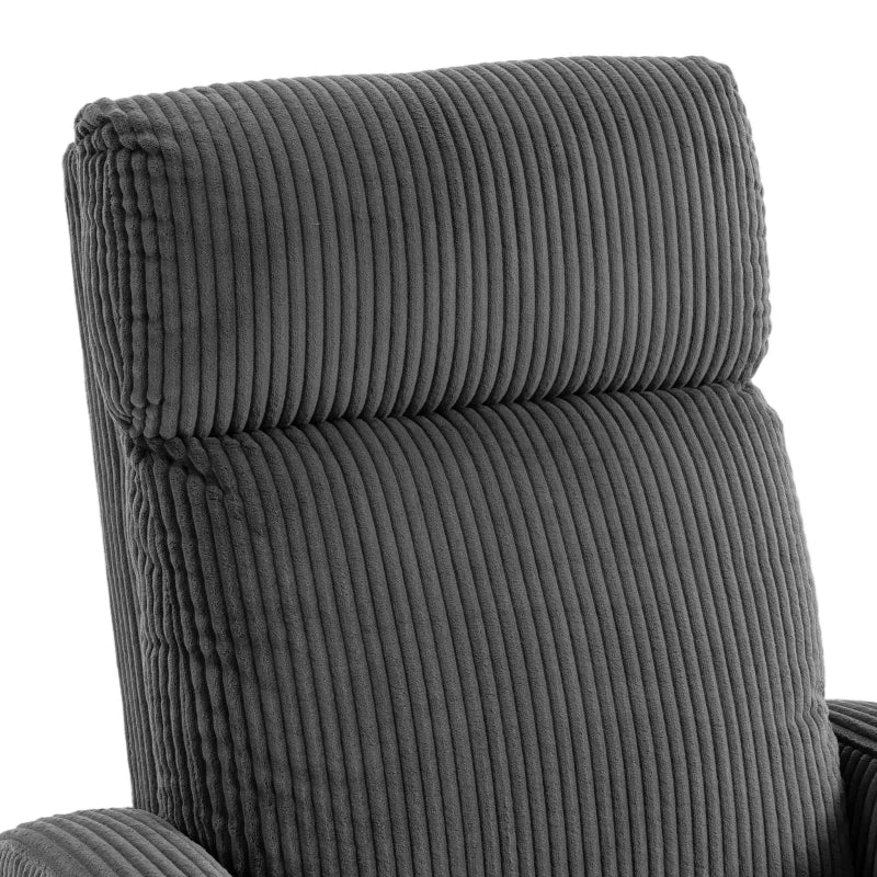360° Swivel Accent Chair, Modern Armchair with Thick Cushion & Corduroy Upholstery – Dark Grey