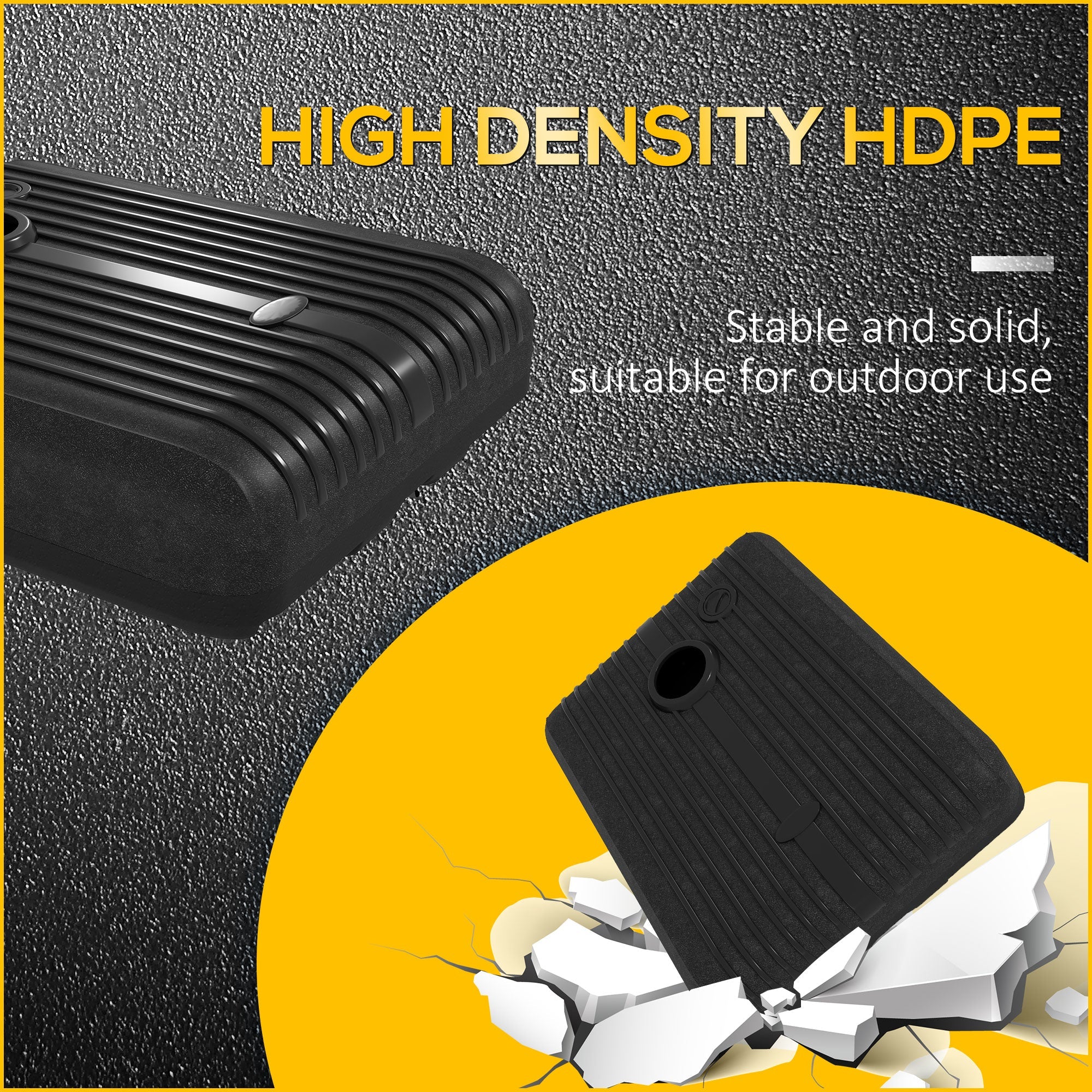 Outsunny Cantilever Umbrella Base: Fillable with Wheels for Offset Patio Design Outdoor Holder 