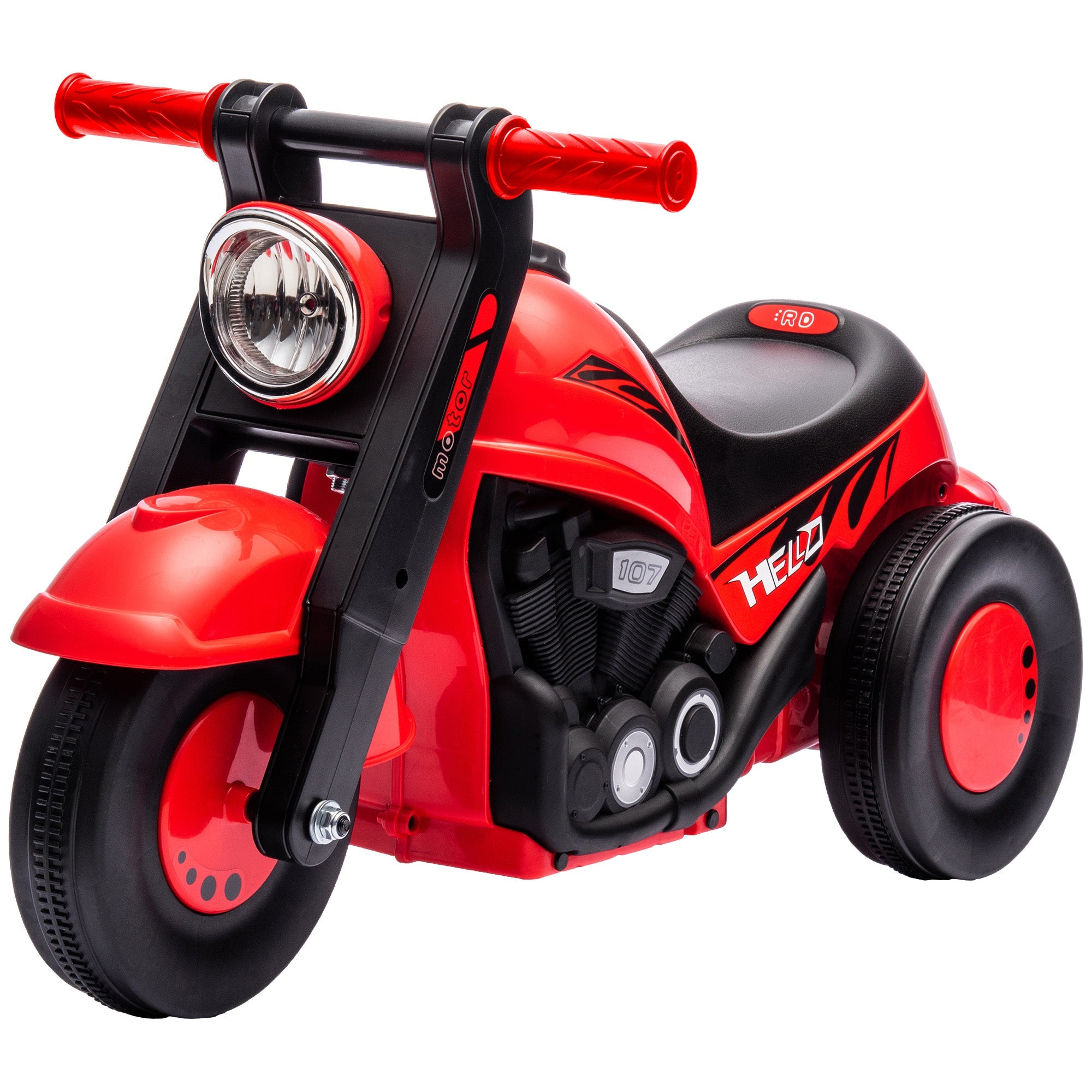 Qaba Foot to Floor Toddler Ride on Toy, Sliding Toddler Car with Music and Bubble, for 2-5 Years Old, Red 