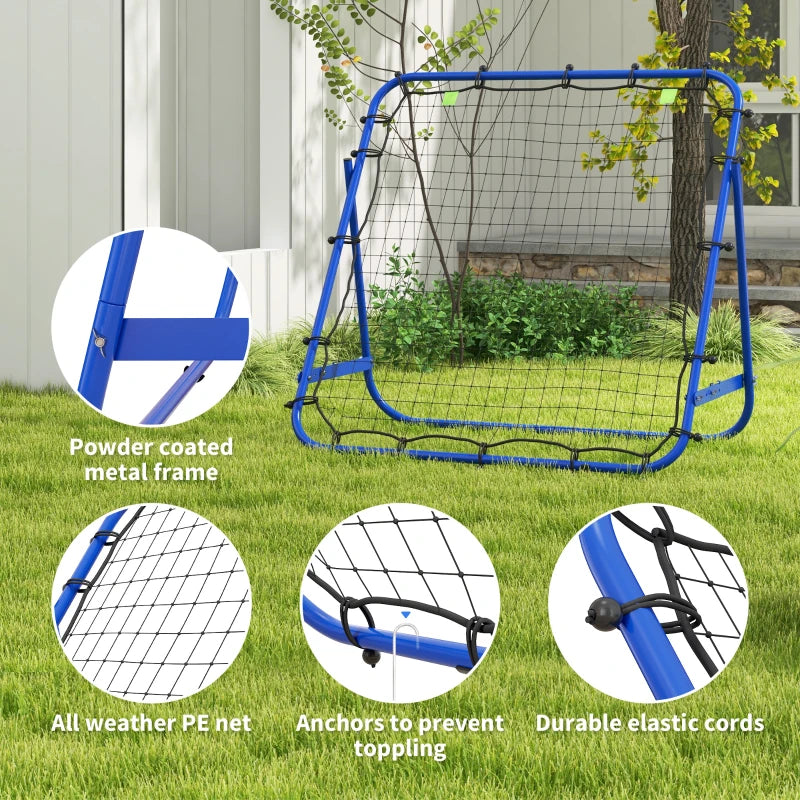Soozier Volleyball Rebounder Net, Adjustable Soccer Rebounder, Baseball Volleyball Training Equipment Aid, Blue