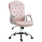 Vinsetto Chic Velvet Home Office Chair: Pink Button Tufted, Swivel Desk Chair, Adjustable Height, Tilt Function