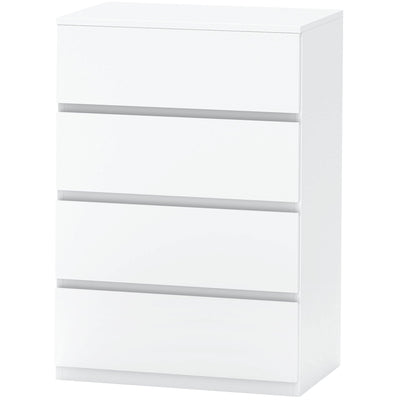 HOMCOM 4 Drawer Chest Storage Cupboard Freestanding Drawer Unit, White 