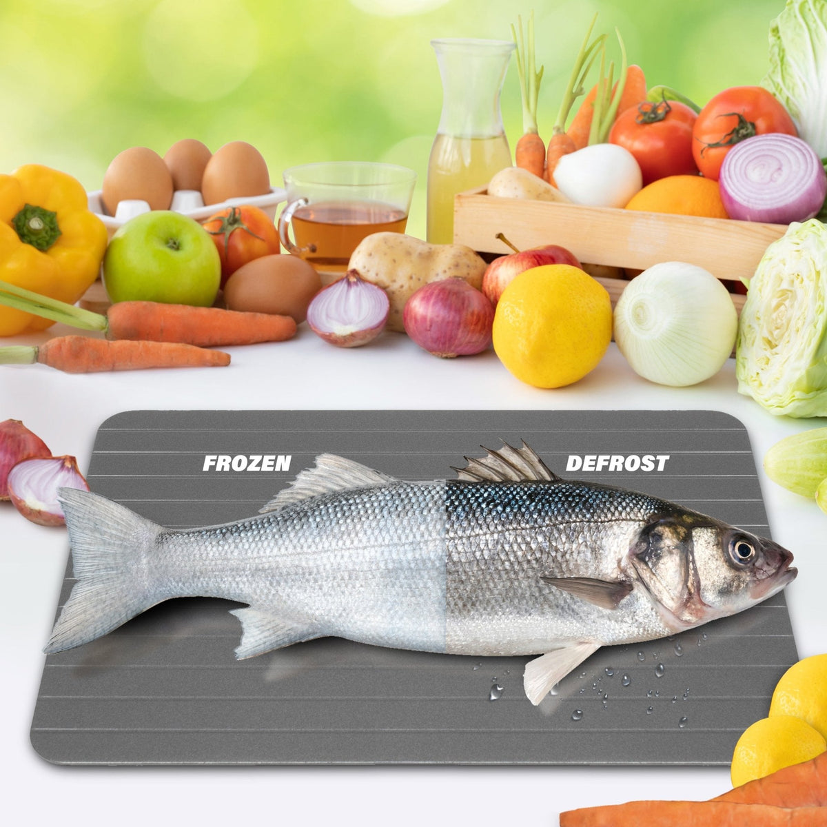 Rapid Defrosting Tray, Defrost Chicken, Steak and Other Meats Quickly, No Mess Tray Included, Thaw Frozen Foods Faster Without a Microwave or Hot Water, Quick and Safe