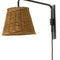 Rattan Lamp Sconce – Handwoven Wall Light with Matte Black Finish for Warm Ambient Lighting