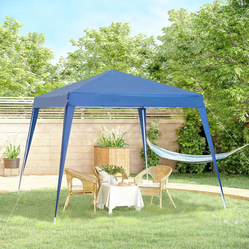 8' x 8' Pop Up Canopy, Outdoor Folding Tent, Portable Party Tent with Carrying Bag for Camping, Party, Picnic, Blue