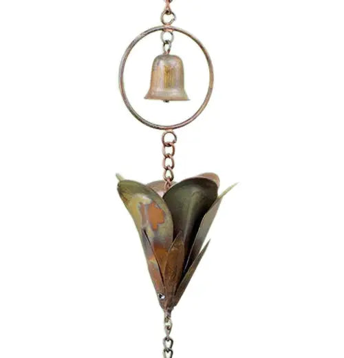 Flamed Lily Flower Rain Chain 