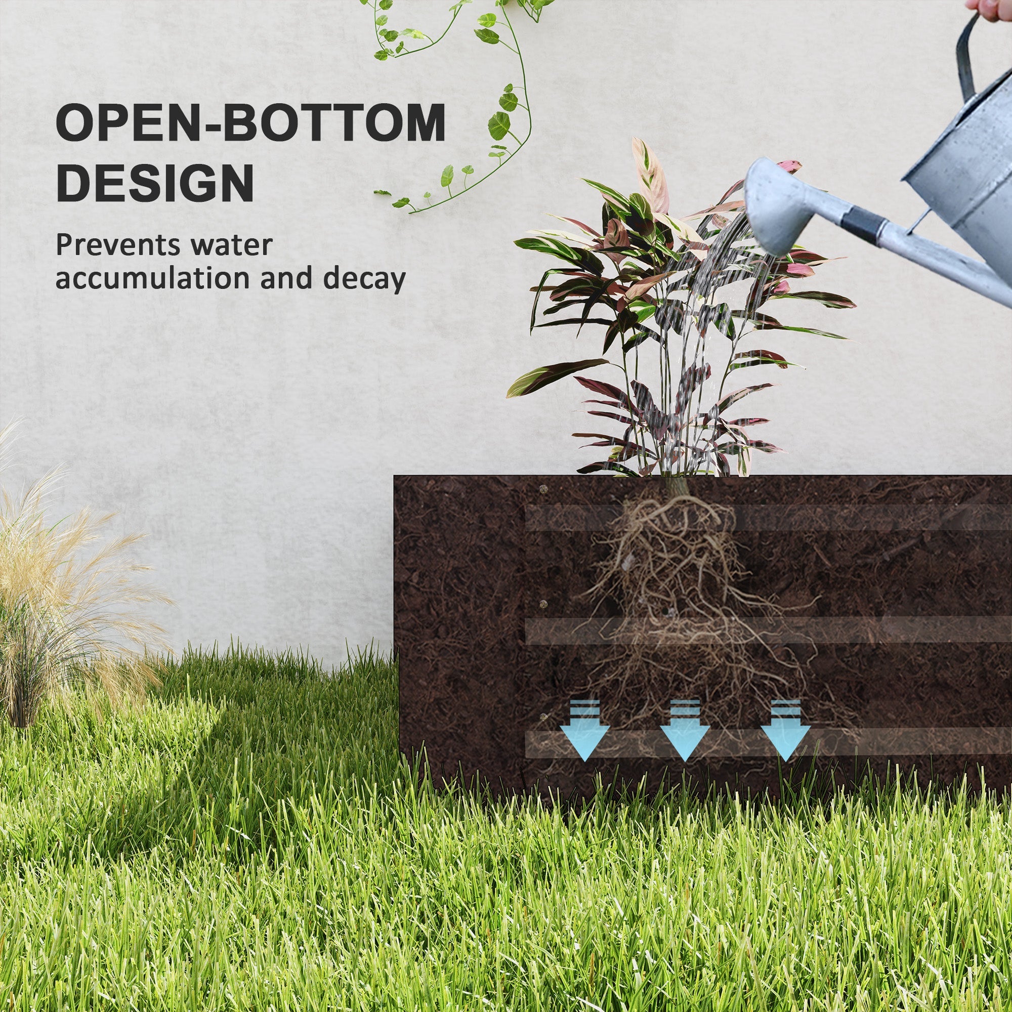 Outsunny Galvanized Raised Bed, 8' x 4' x 1' Metal Planter Box, Outdoor Garden Box with Open Bottom for Flower Herb Vegetable 