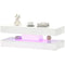 Coffee Table with Adjustable LED Lights, Modern Living Room Table with 2 Drawers, Open Shelf, Remote, High Gloss White
