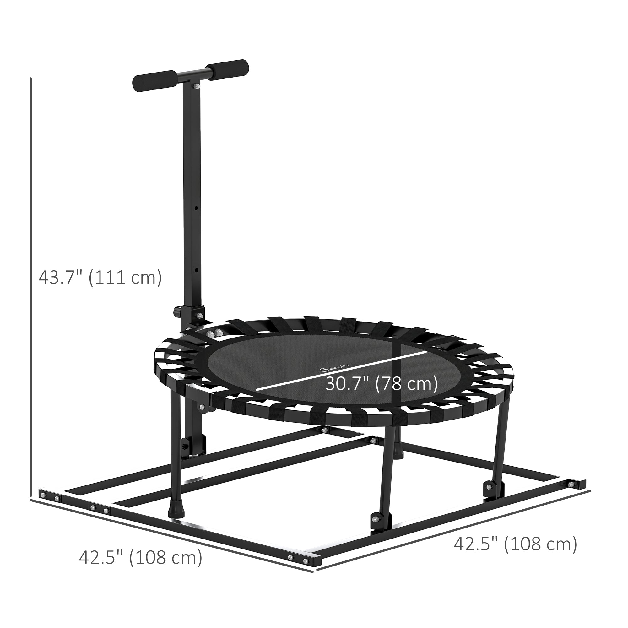 Soozier 2-in-1 38" Rebounder Trampoline for Adult, 8-Angle Adjustable Baseball Volleyball Soccer Rebounder Fitness Trampoline 