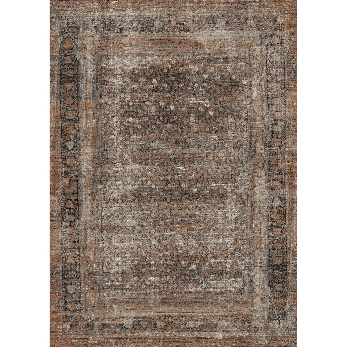 Regal Brown Orange Rug 