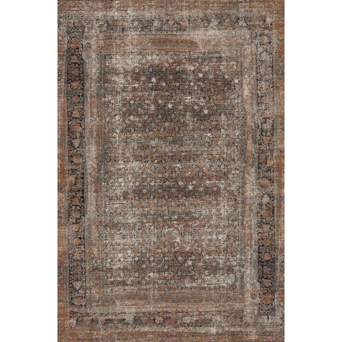 Regal Brown Orange Rug 