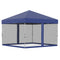 Outsunny 10' x 10' Pop-Up Party Tent Outdoor Canopy Tent with Mesh Sidewalls, 3-Level Adjustable Height, Roller Bag, Blue