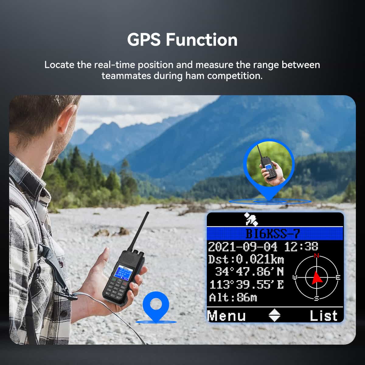 Retevis Ailunce H1 6W GPS APRS Dual Band DMR Amateur Ham Radio 