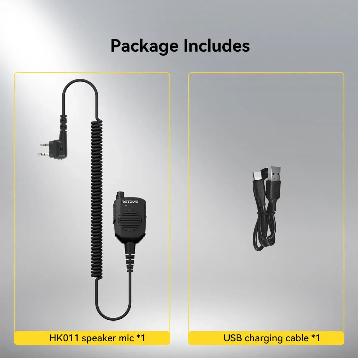 Retevis HK011 Amateur Ham Two-Way Radio Speaker Microphone With AI Noise Canceling Microphone 2 Pin K Plug 