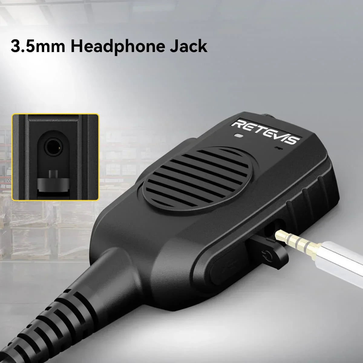 Retevis HK011 Amateur Ham Two-Way Radio Speaker Microphone With AI Noise Canceling Microphone 2 Pin K Plug 