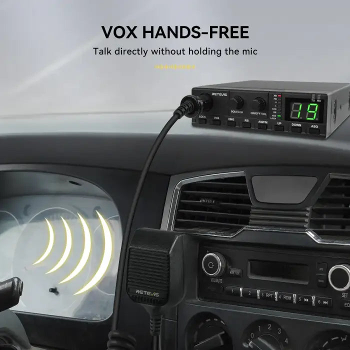 Retevis MB2 40 Channel AM/FM CB Radio Plug & Play With Cigarette Lighter Plug 