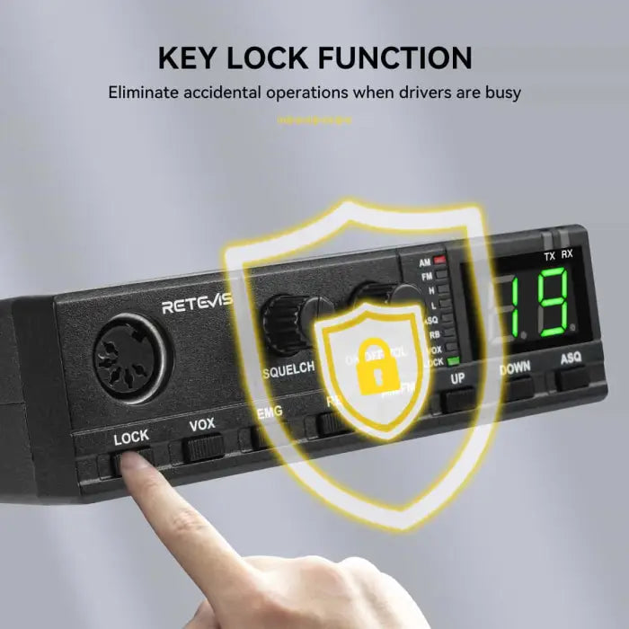Retevis MB2 40 Channel AM/FM CB Radio Plug & Play With Cigarette Lighter Plug 